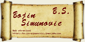 Bojin Simunović vizit kartica